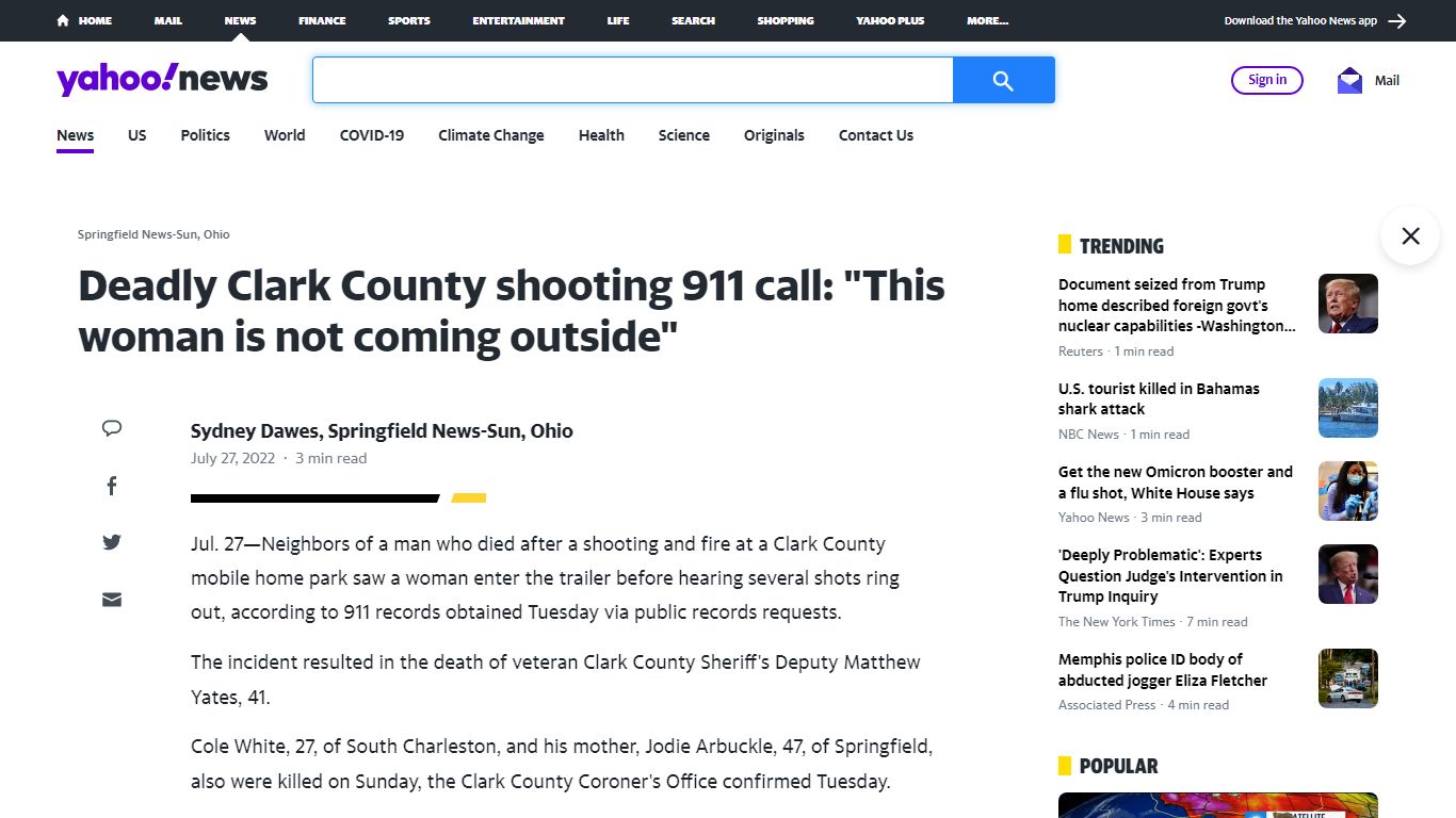 Deadly Clark County shooting 911 call: "This woman is not coming outside"